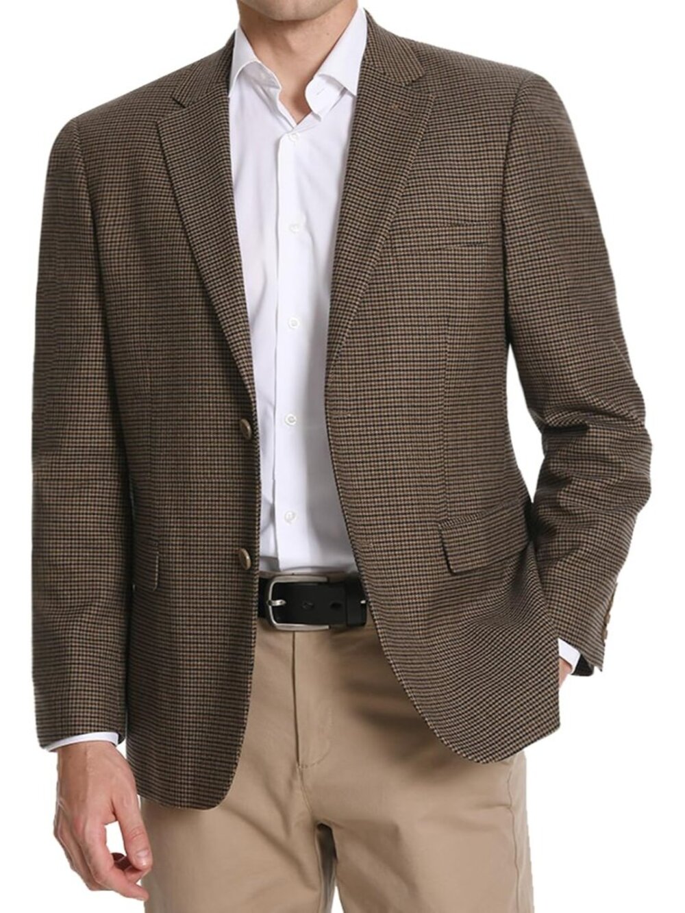 Men's Sport Coat Houndstooth Stretch Classic Fit 2-Button Blazer